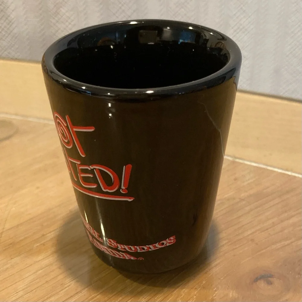 RARE Vintage Shot Glass “Got Twisted” @ Universal Studios Florida, Black, 90’s